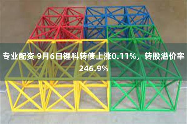 专业配资 9月6日锂科转债上涨0.11%，转股溢价率246.9%