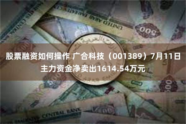 股票融资如何操作 广合科技（001389）7月11日主力资金净卖出1614.54万元