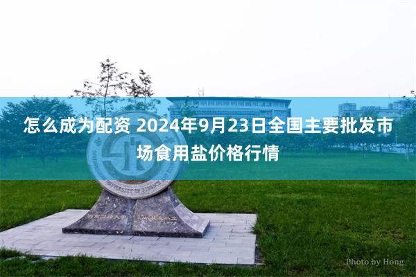 怎么成为配资 2024年9月23日全国主要批发市场食用盐价格行情