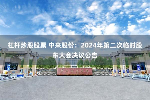 杠杆炒股股票 中来股份：2024年第二次临时股东大会决议公告