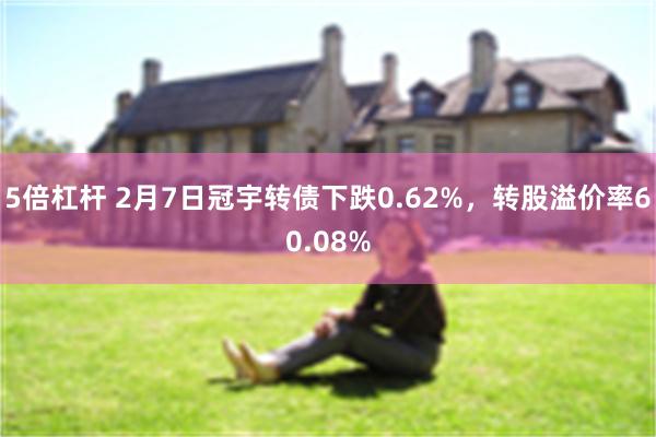 5倍杠杆 2月7日冠宇转债下跌0.62%，转股溢价率60.08%